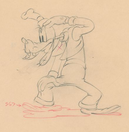 Lot #470 Goofy production drawing from Moving Day Production Drawing - Image 1