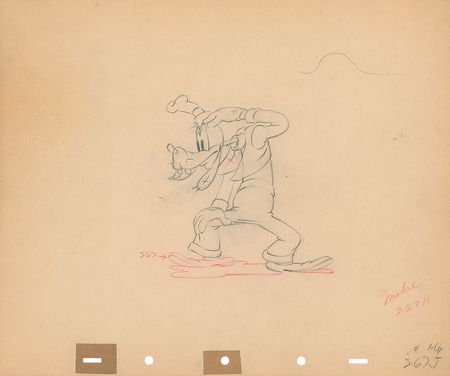 Lot #470 Goofy production drawing from Moving Day Production Drawing - Image 2
