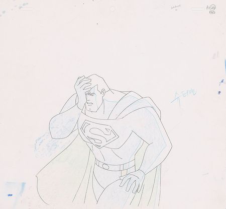 Lot #602 Superman production cel and drawing from Superman the Animated Series Production Cel and Drawing - Image 1