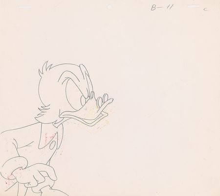 Lot #557 Uncle Scrooge production cel and matching drawing from Ducktales Production Cel and Matching Drawing - Image 1