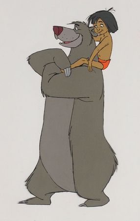 Lot #549 Mowgli and Baloo production cel from The Jungle Book Production Cel - Image 1