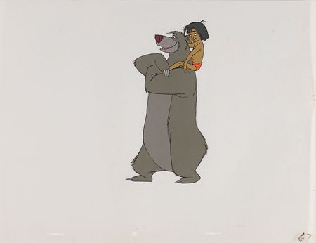 Lot #549 Mowgli and Baloo production cel from The Jungle Book Production Cel - Image 2
