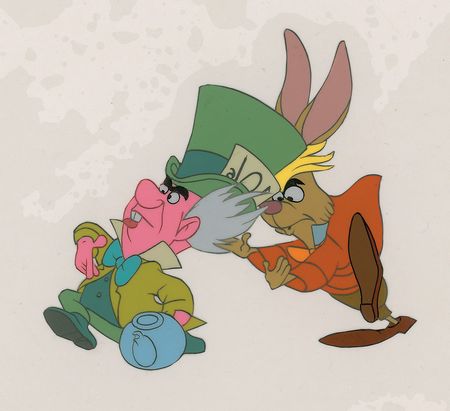 Lot #514 Mad Hatter and March Hare production cel from Walt Disney Presents Production Cel - Image 1