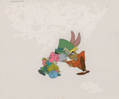 Lot #514 Mad Hatter and March Hare production cel from Walt Disney Presents Production Cel - Image 2