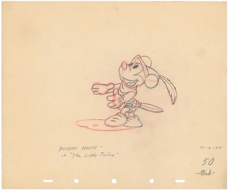 Lot #475 Mickey Mouse production drawing from The Brave Little Tailor Production Drawing - Image 2