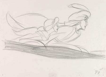 Lot #572 Aladdin and Jasmine rough production drawings from Aladdin Rough Production Drawings - Image 2