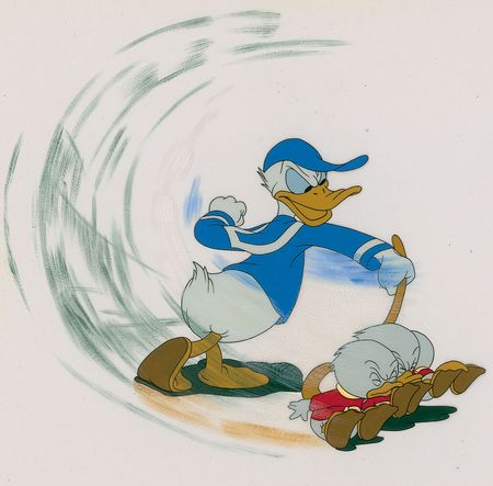 Lot #477 Donald Duck and His Nephews production cels and special effects from Straight Shooters Production Cels and Special Effects - Image 1