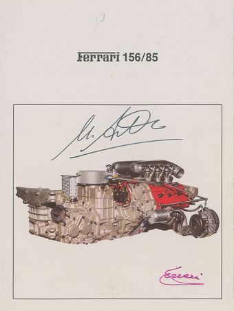 Lot #162 Enzo Ferrari: Rare press announcement for Ferrari?s 1985 Formula 1 race car - Image 1