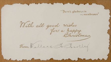 Lot #227 Titanic: Wallace Hartley: Excessively rare Christmas card from the Titanic’s bandleader - Image 2