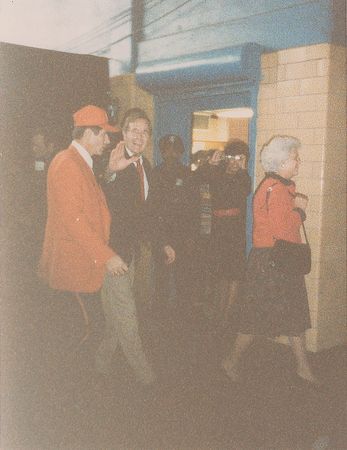 Lot #93 George and Barbara Bush: Bush throws the first pitch in the Tigers versus Padres 1984 World Series - Image 3