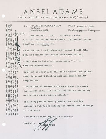 Lot #436 Ansel Adams Typed Letter Signed - Image 1