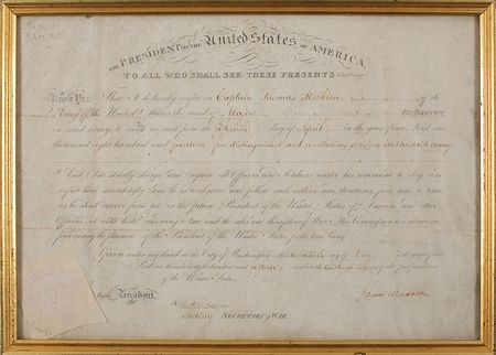 Lot #5 James Madison Signed Document