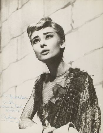 Lot #720 Audrey Hepburn: Fabulous 1954 oversized portrait signed as “Ondine” - Image 2