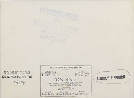 Lot #720 Audrey Hepburn: Fabulous 1954 oversized portrait signed as “Ondine” - Image 3