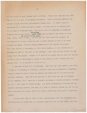 Lot #36 William H. Taft: “Wilson is so vain of his style that he does not see it. Oh what a lot of knowledge is coming to him” - Image 2