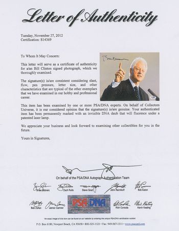 Lot #95 Bill Clinton Signed Photograph - Image 2