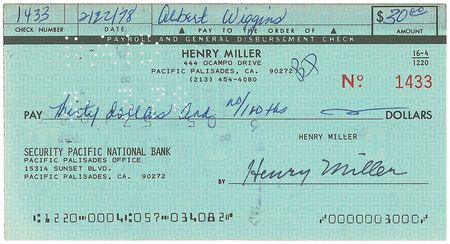Lot #526 Edgar Rice Burroughs and Henry Miller - Image 1