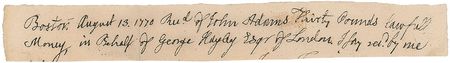Lot #2 John Adams: Penned to Hancock’s London
