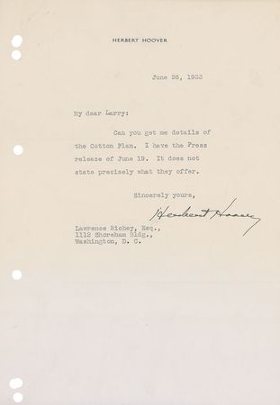 Lot #39 Herbert Hoover Typed Letters Signed - Image 3