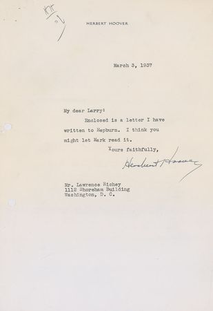 Lot #39 Herbert Hoover Typed Letters Signed - Image 4