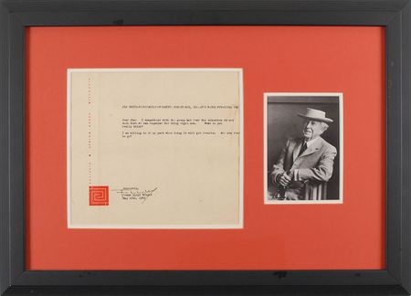 Lot #463 Frank Lloyd Wright Typed Letter Signed - Image 2