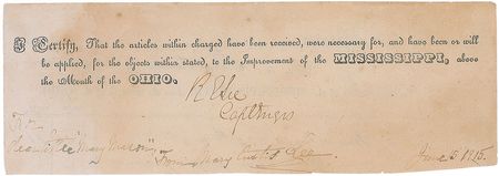 Lot #317 Robert E. Lee: Early Mississippi River engineering document, certified by his daughter - Image 1