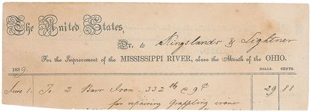Lot #317 Robert E. Lee: Early Mississippi River engineering document, certified by his daughter - Image 2