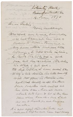 Lot #335 Alexander Stephens Handwritten Letter Signed - Image 1