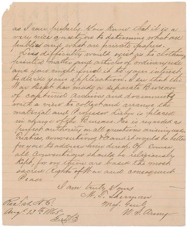 Lot #290 P. G. T. Beauregard Handwritten Letter - Image 2