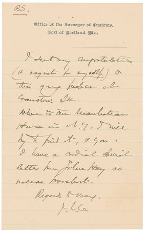 Lot #293 Joshua Lawrence Chamberlain Handwritten Letter Signed - Image 3