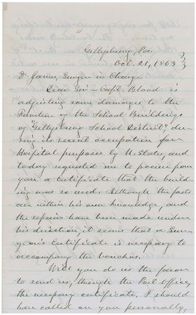 Lot #301 Gettysburg Handwritten Letter Signed - Image 1