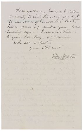 Lot #351 Edward Bates Handwritten Letter Signed - Image 2