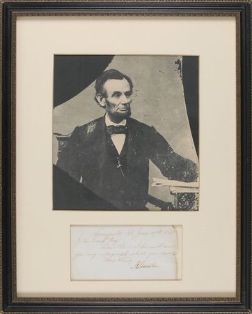 Lot #20 Abraham Lincoln: As the Republican presidential nominee, Lincoln signs from Springfield in 1860 - Image 2