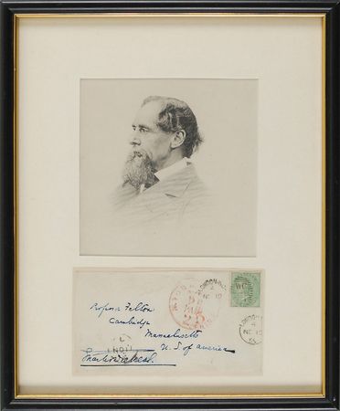 Lot #481 Charles Dickens: Boldly addressed to the future president of Harvard - Image 1