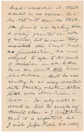 Lot #283 Supreme Court: Melville Fuller Handwritten Letter Signed - Image 3