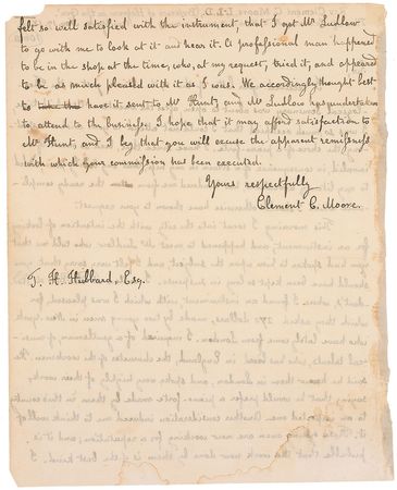 Lot #495 Clement C. Moore Handwritten Letter Signed - Image 2