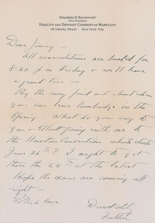 Lot #44 Franklin D. Roosevelt Handwritten Letter Signed - Image 1