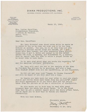 Lot #724 Fritz Lang Typed Letters Signed - Image 4