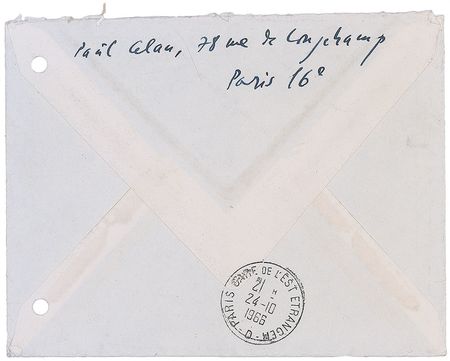 Lot #528 Paul Celan Envelope - Image 2