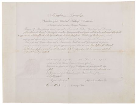 Lot #21 Abraham Lincoln: Rare 1861 appointment for