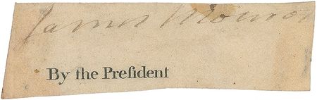 Lot #9 James Monroe Signature