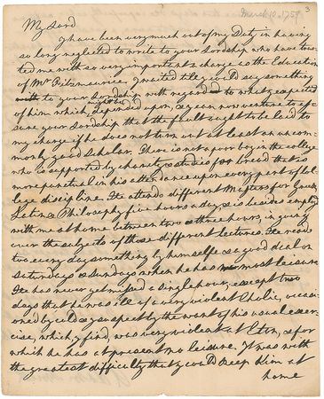 Lot #223 Adam Smith: From the year of his Theory of Moral Sentiments, an excessively rare letter by the father of economics - Image 1
