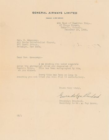 Lot #291 Roy Brown Signed Photograph - Image 2