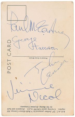 Lot #609 Beatles and Jimmie Nicol: Extremely rare autographs from the 1964 World Tour, with Jimmie Nicol filling in - Image 1