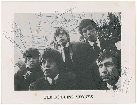 Lot #633 Rolling Stones: Scarce fully signed 1964 Decca promo card - Image 1
