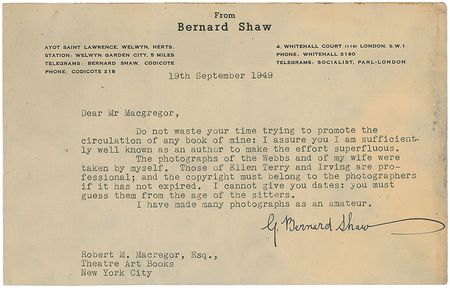 Lot #509 George Bernard Shaw Typed Letter Signed - Image 1