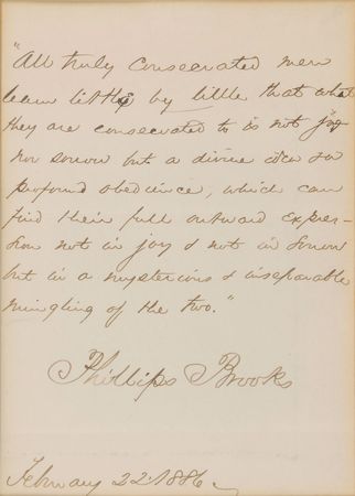 Lot #566 Phillips Brooks Signed Quote - Image 1