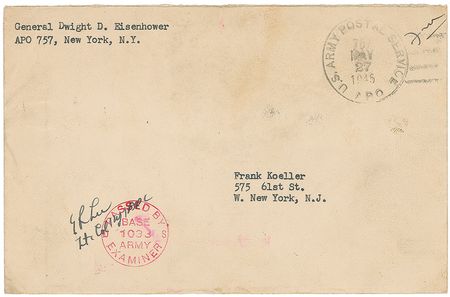 Lot #47 Dwight D. Eisenhower: Scarce 1945 presentation for the ?Shoulder Sleeve Insignia, Supreme Headquarters, Allied Expeditionary Force? - Image 2