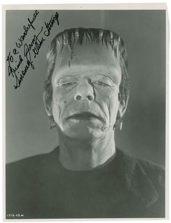 Lot #742 Glenn Strange: Extremely desirable portrait of the Frankenstein?s post-Karloff monster - Image 1