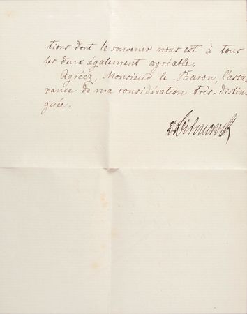 Lot #244 Otto von Bismarck Signed Letter - Image 2